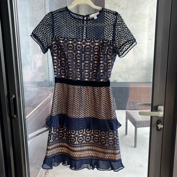 Chelsea28 Navy Velveteen Belt Lace 
